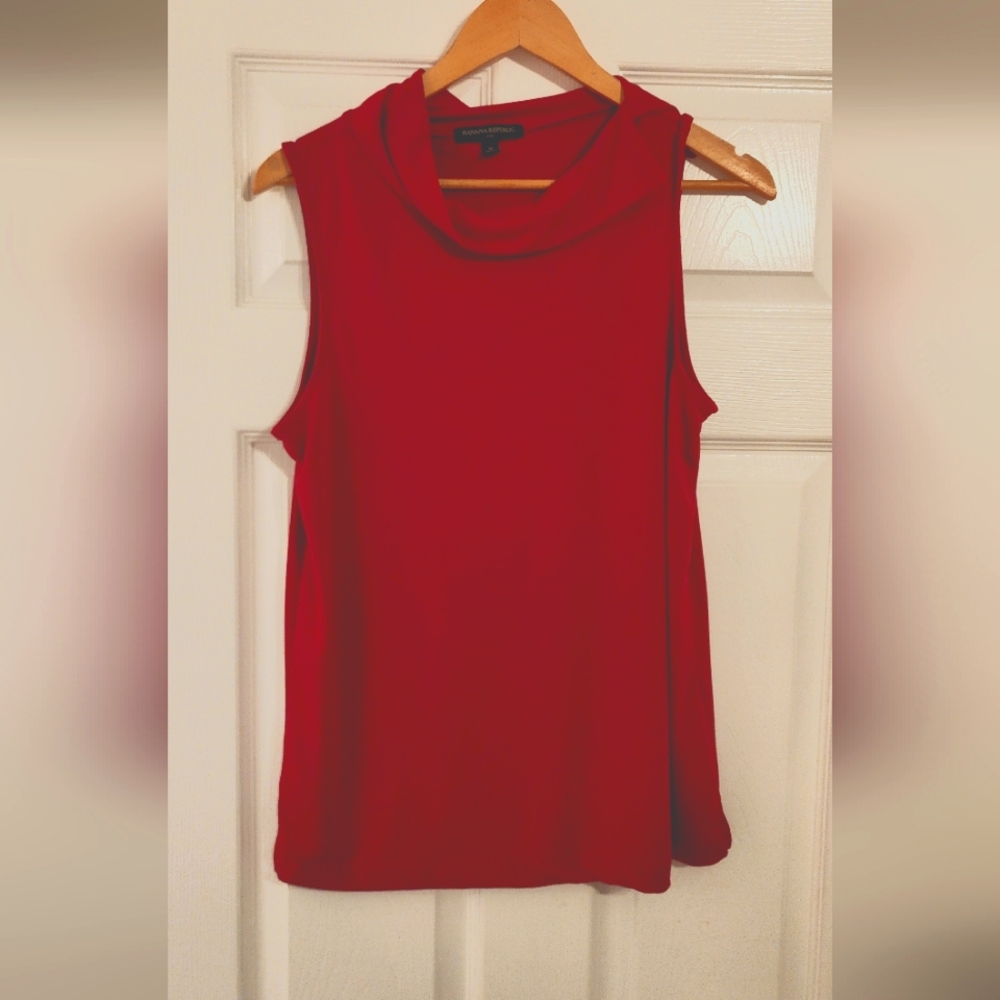 Banana Republic sleeveless red blouse